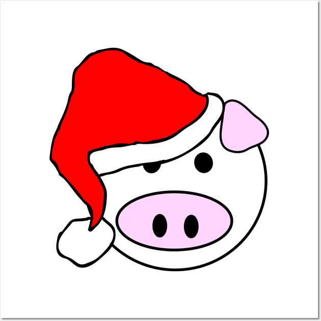 Christmas Pig Emoji Wall Art by m2inspiration
